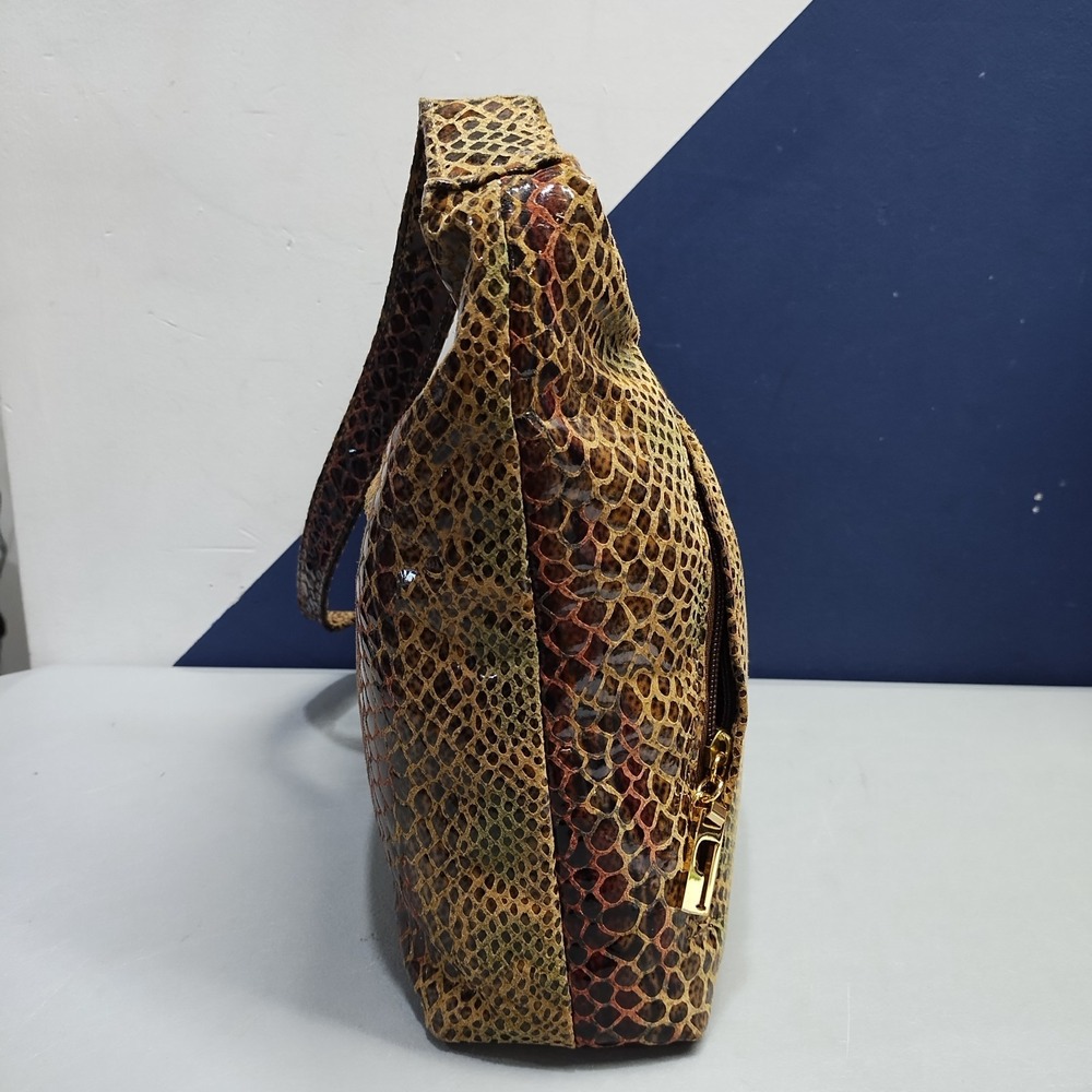 Bags By Pinky Hobo Bag Womens Multi Snakeskin Genuine Leather Shoulder Strap - Picture 3 of 12